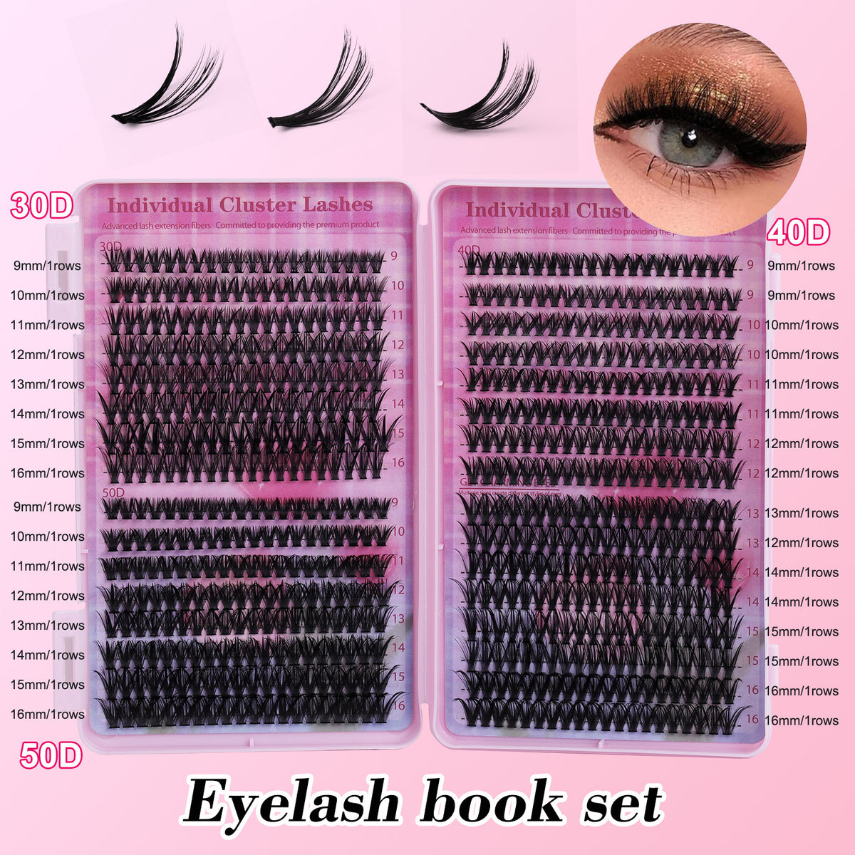 Segmented False Eyelashes 640 Clusters Large Capacity