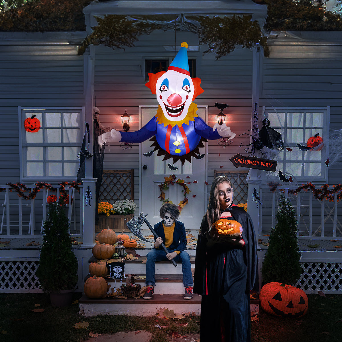 Remplacer 82852062 3.3 FT Clown gonflable d'Halloween cassé de la fenêtre extérieure Decoratio