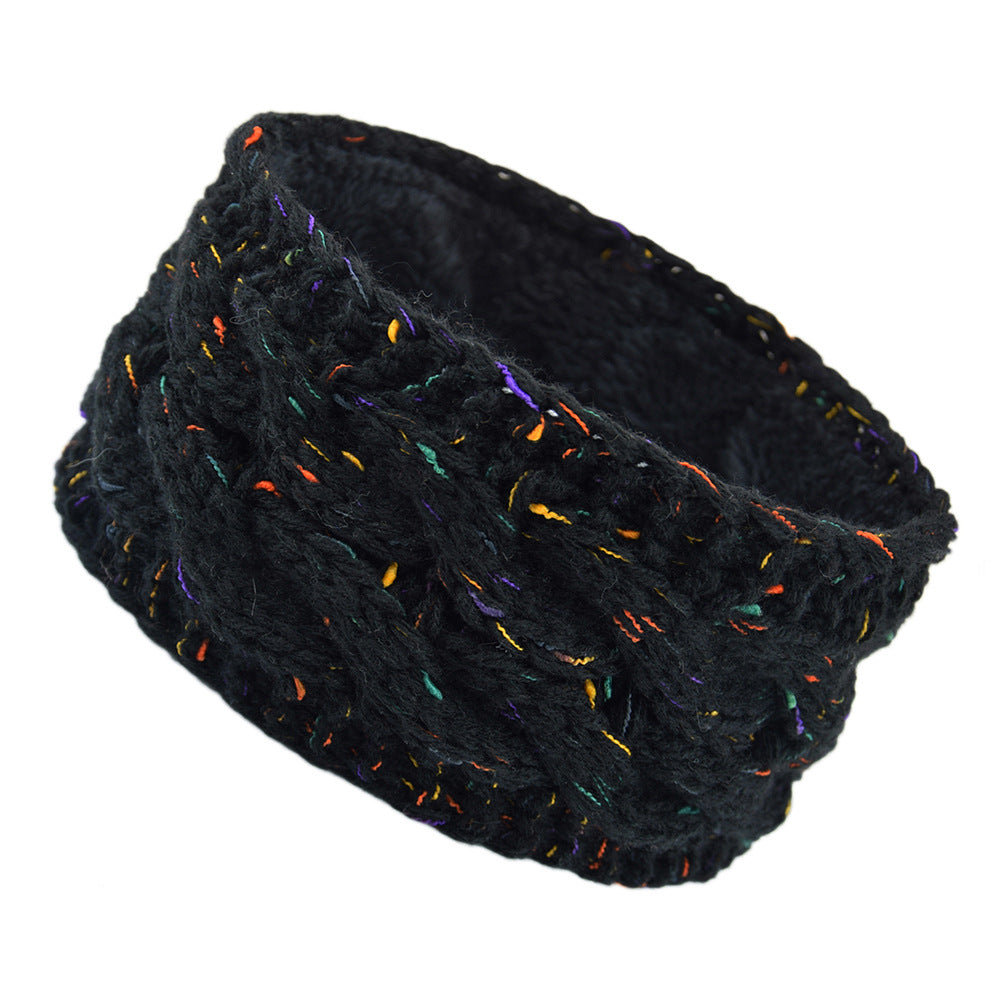 Bande de cheveux tricotées européenne et américaine plus Velvet Laine Couleur Dot Fil Bandeau Variegate