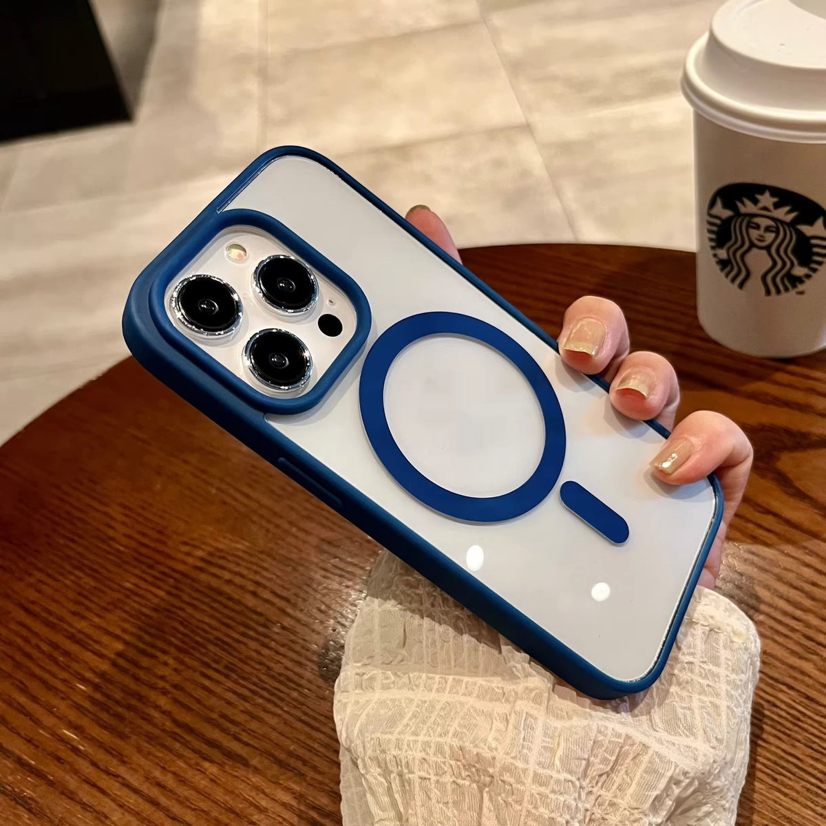 Boîtier de téléphone en silicone magnétique acrylique résistant à la chute