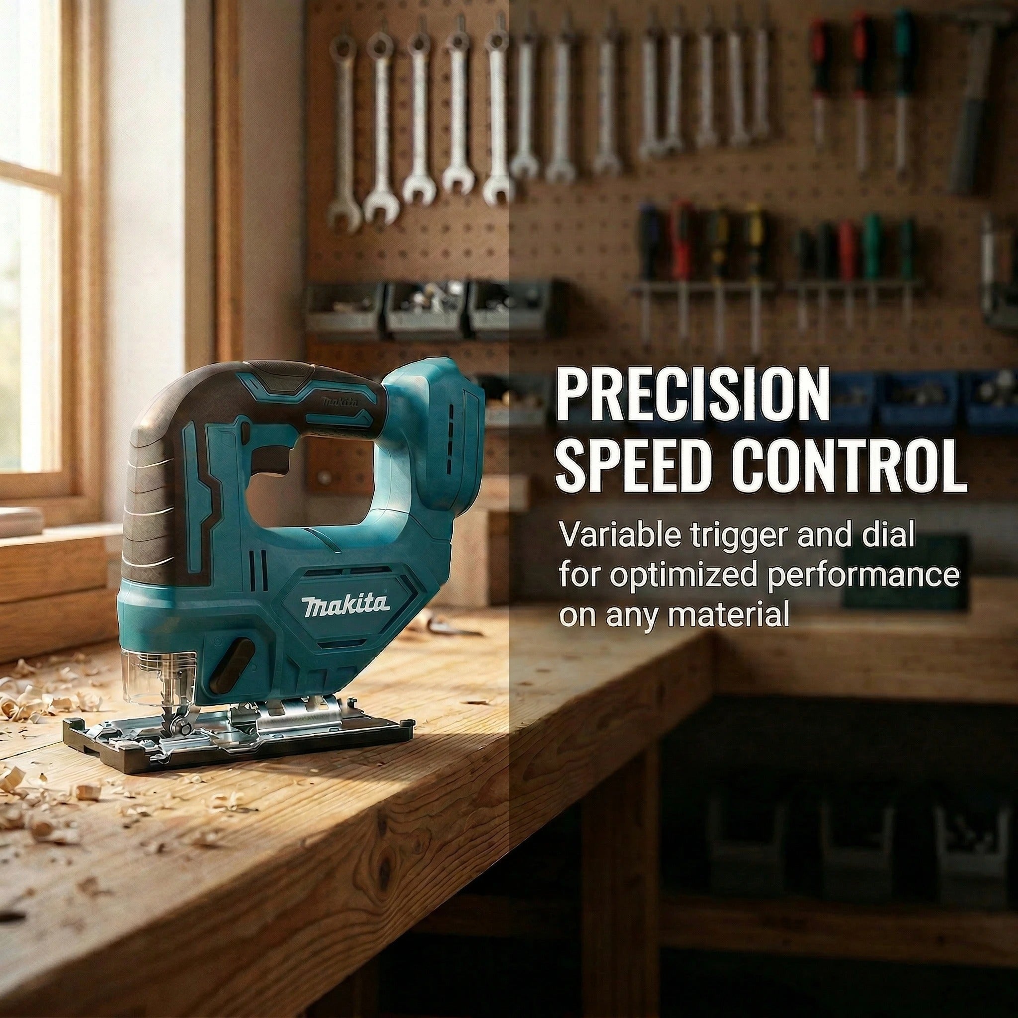 21V 300W Machine à couper le bois sans pinces Sciage électrique sans fil avec lame réglable Woo
