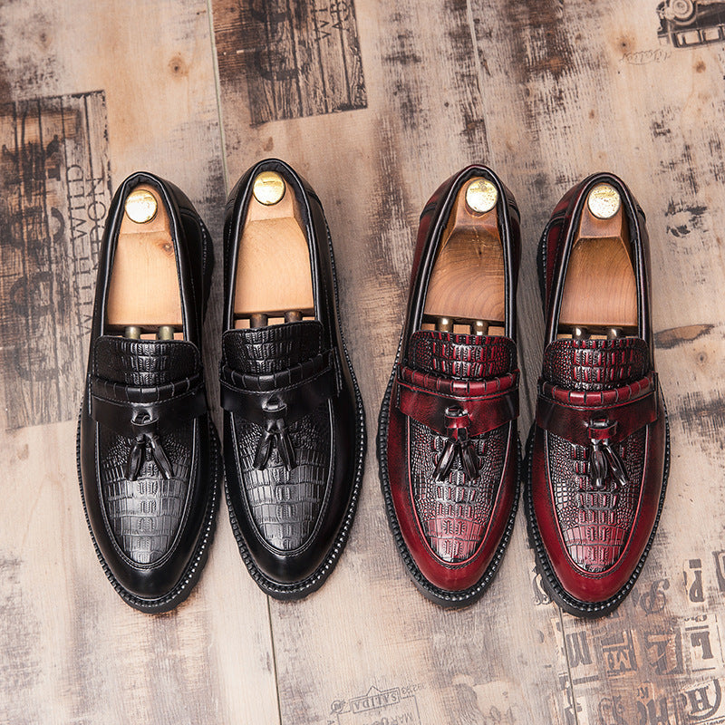 Chaussures décontractées et élégantes pour hommes avec style rétro britannique et cuir de tailleur