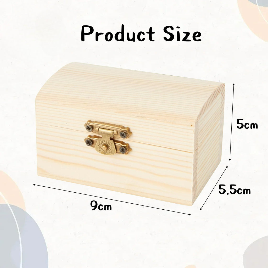 Set de 8 mini coffres au trésor en bois avec 3 feuilles de stickers Glitter pour le rangement et déc