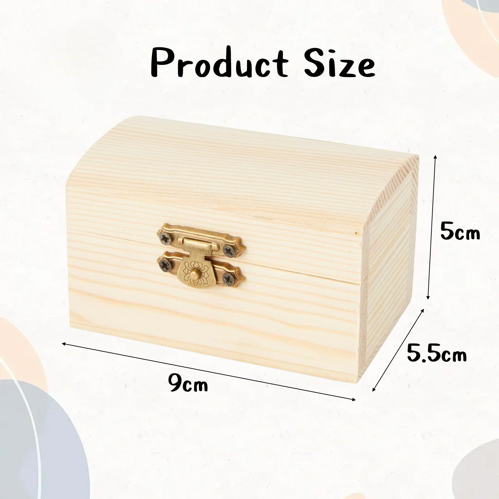 Set de 8 mini coffres au trésor en bois avec 3 feuilles de stickers Glitter pour le rangement et déc