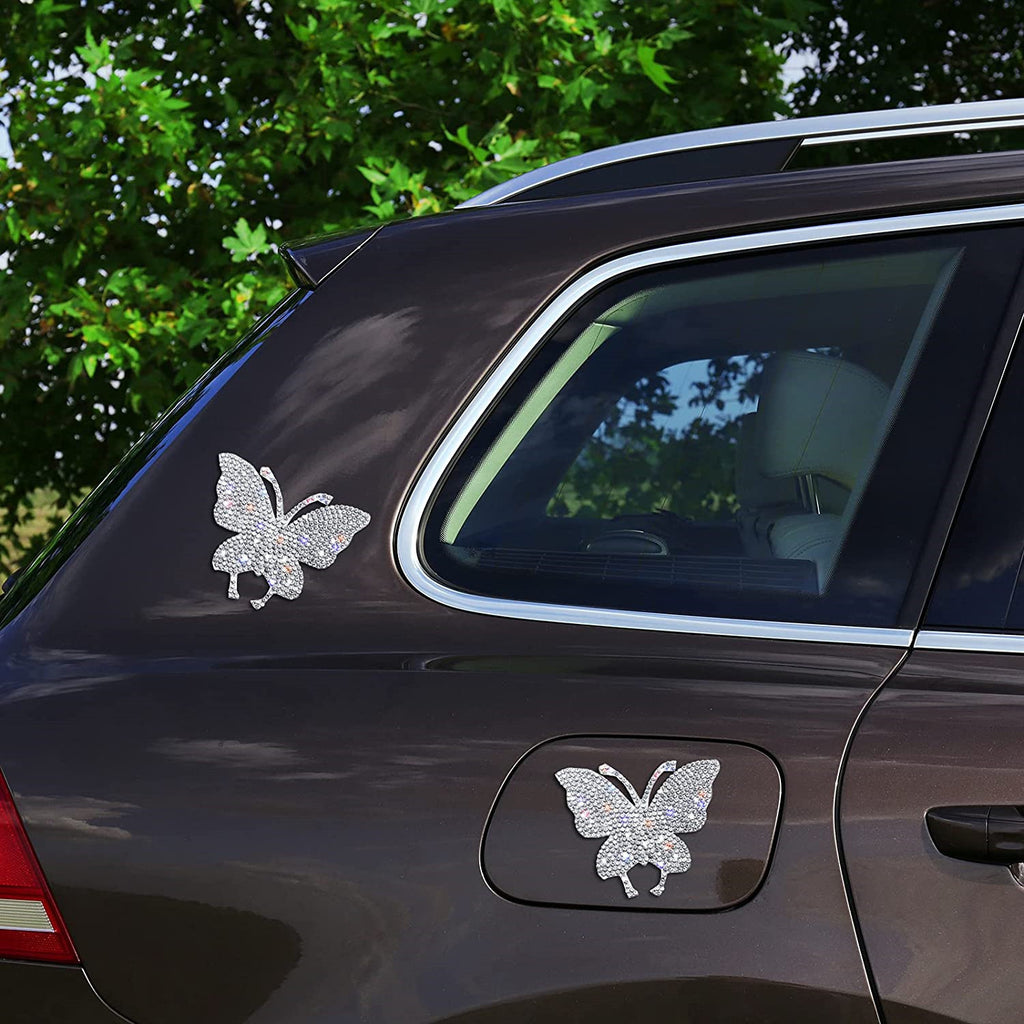 Sticker de voiture à papillon incrusté de diamants Sticker de corps de griffe d'ours