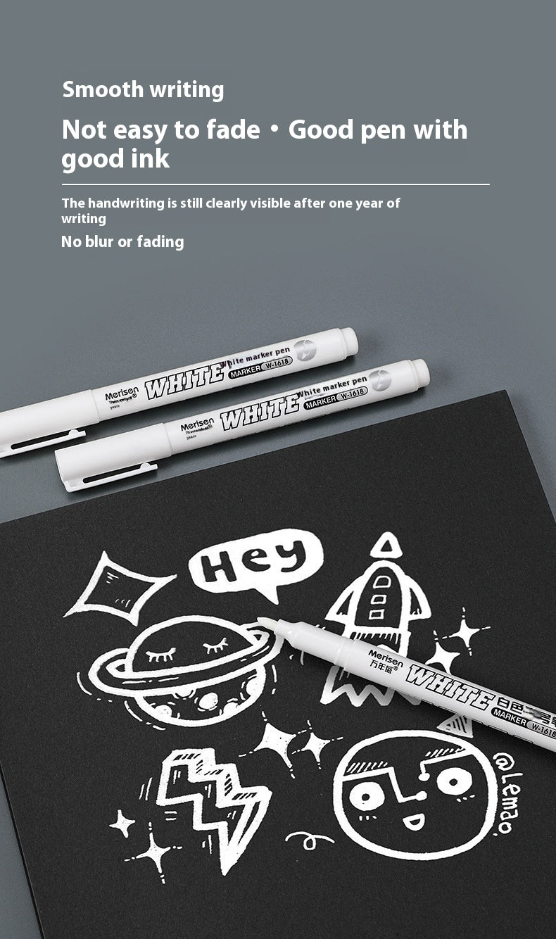 Super blanc éblouissant tête fine séchage rapide stylo de peinture étanche