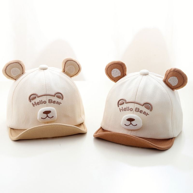 Bébé de 0 à 3 ans HelloBear en forme d'ours en trois dimensions Soft-brimmed Pure Cotton Sunshad