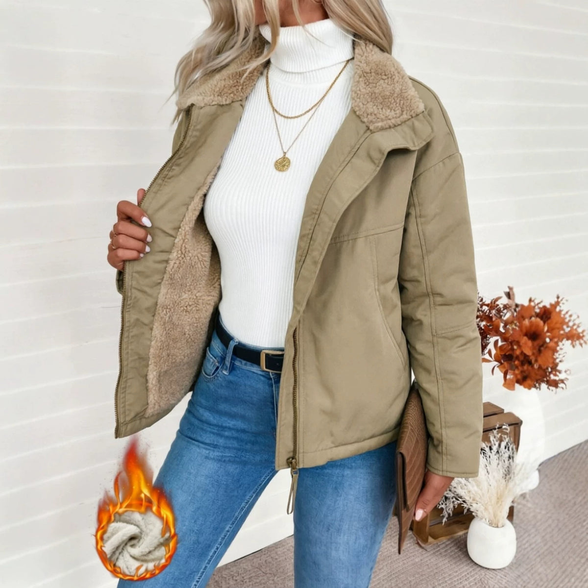 Parka de coton à boucle courte pour femmes avec un collier de soutien et vêtements de travail..