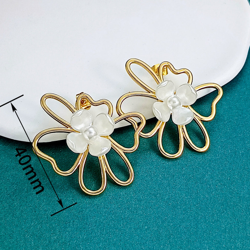 Boucles d'oreilles en acier inoxydable à double couche Léger Luxe avec une sensation Premium