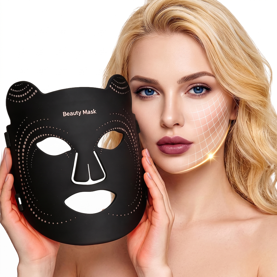 Masque de beauté rouge et bleu clair