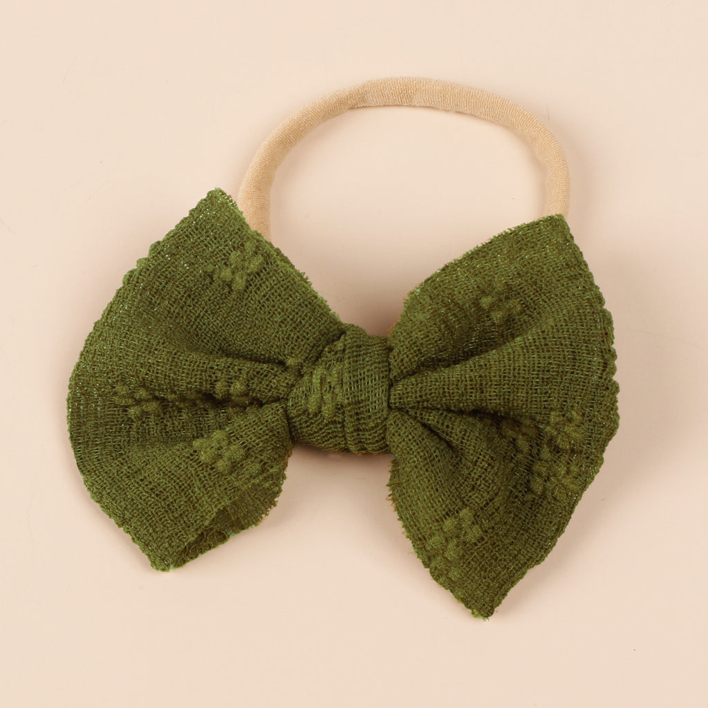 Bande de cheveux pour enfants Mesh Bow Hairband Nylon Narrow Headband Bow Hair Accessoires