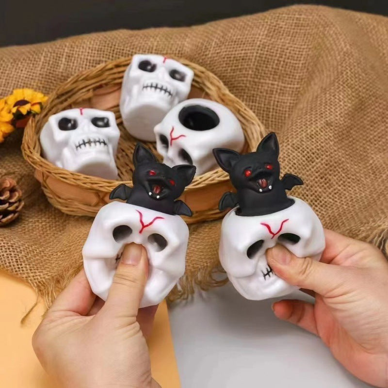 Jouet anti-stress de la citrouille de crâne d'Halloween