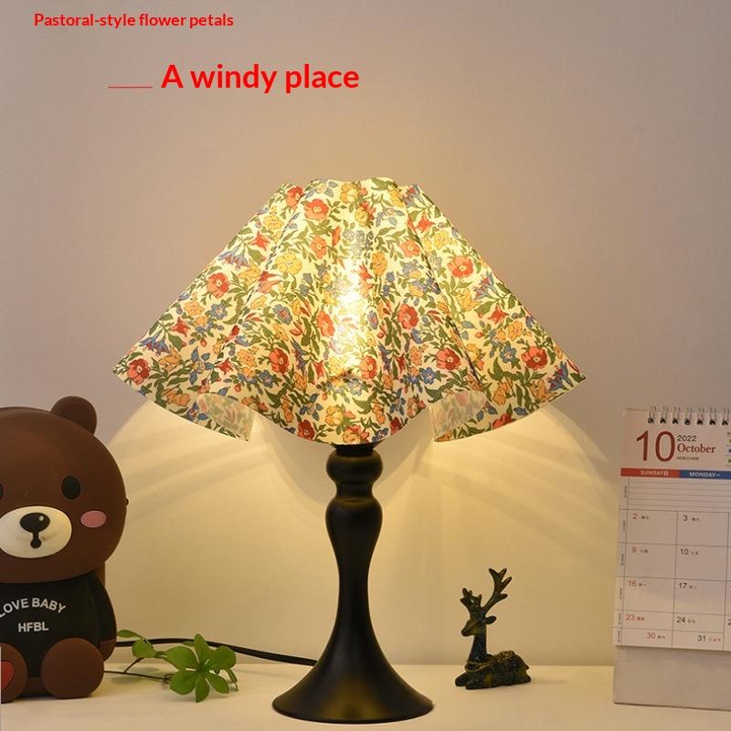 Parapluie de pétale pliant de style Instagram lampe de table vintage haut de gamme décoratif lumière de nuit