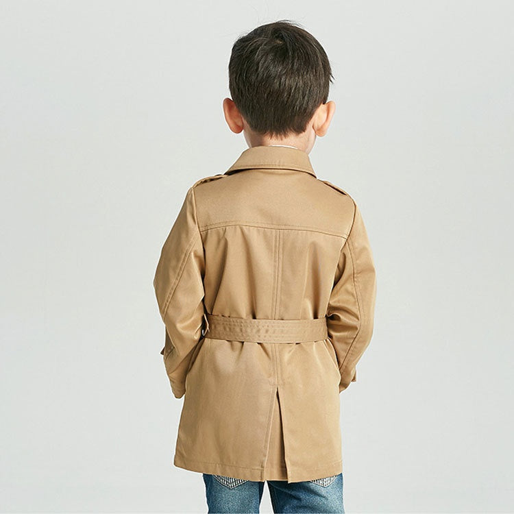 Manteau de trench de printemps pour enfants mi-longueur