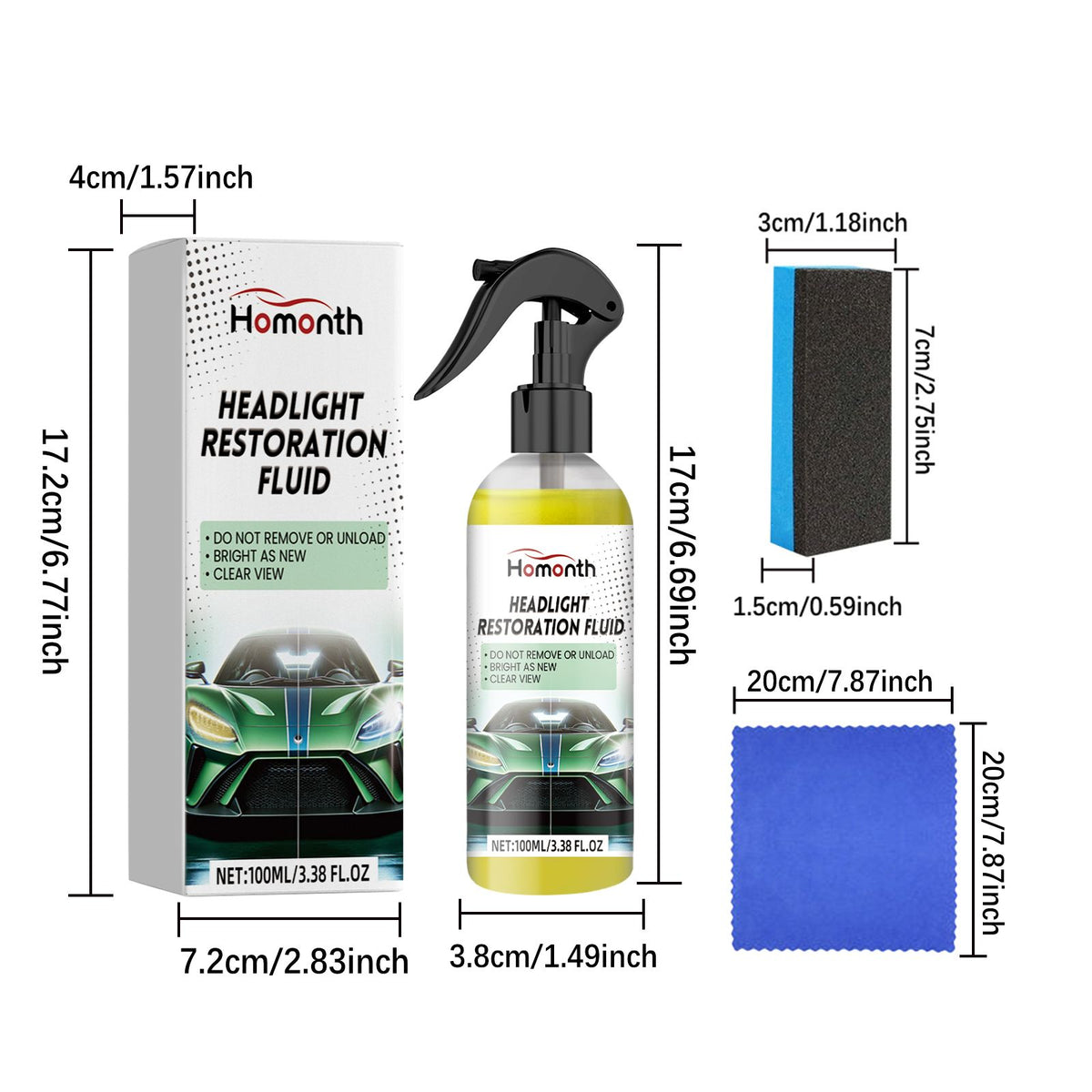 HOMONTH Automotive Headlight Lens Care Kit