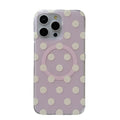 Aspiration magnétique Shell Dopamine Polka Dot Phone Case Double couche Hard Shell