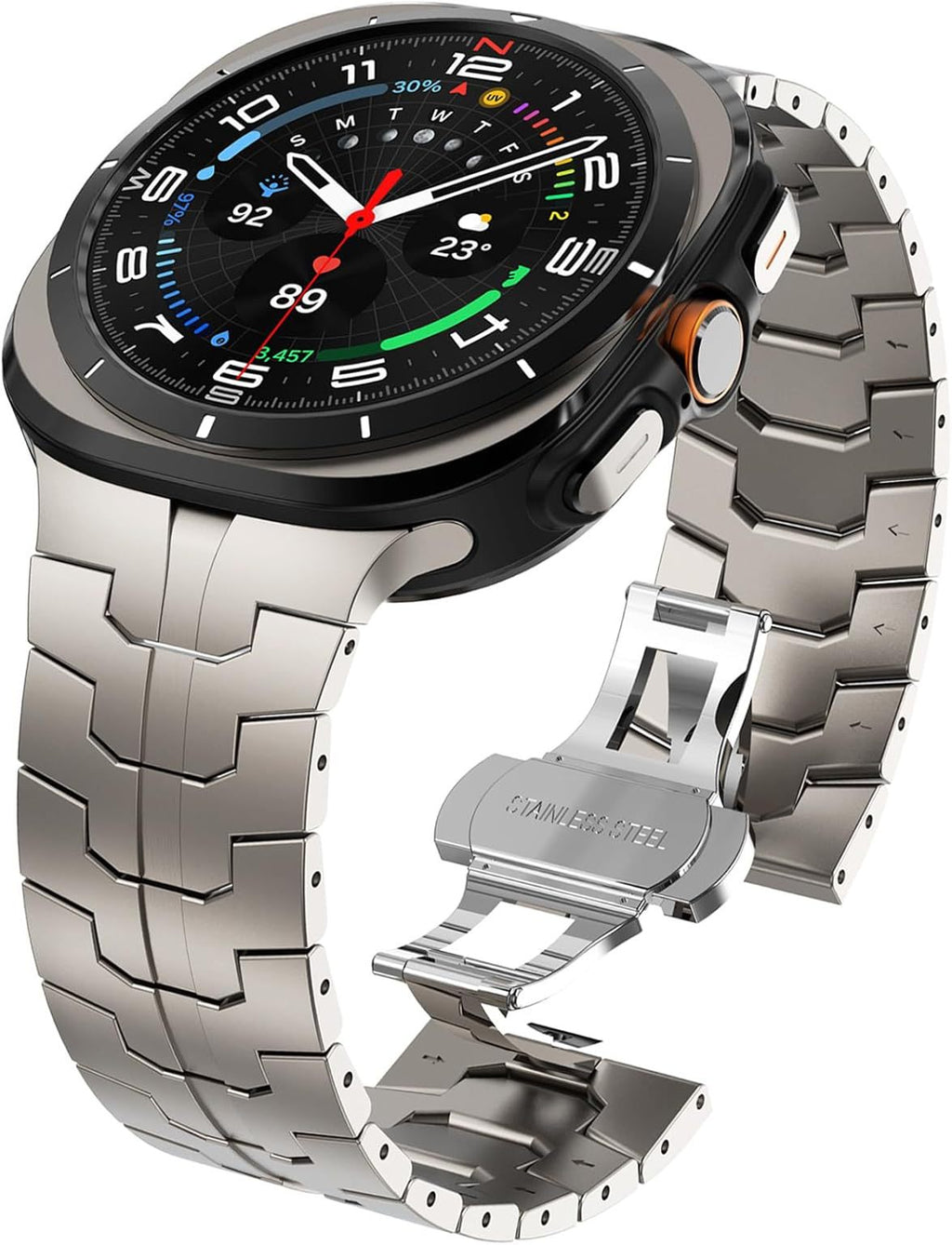 Simple Casual Pure Titanium Bracelet solide en métal