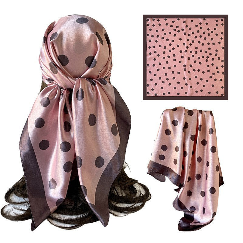 Polka-dot Imprimer Headscarf Femmes Faux Écharpe en soie
