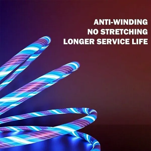 3-in-1 LED Fast Charging Cable Adapter for Type C Micro USB Charger Cable