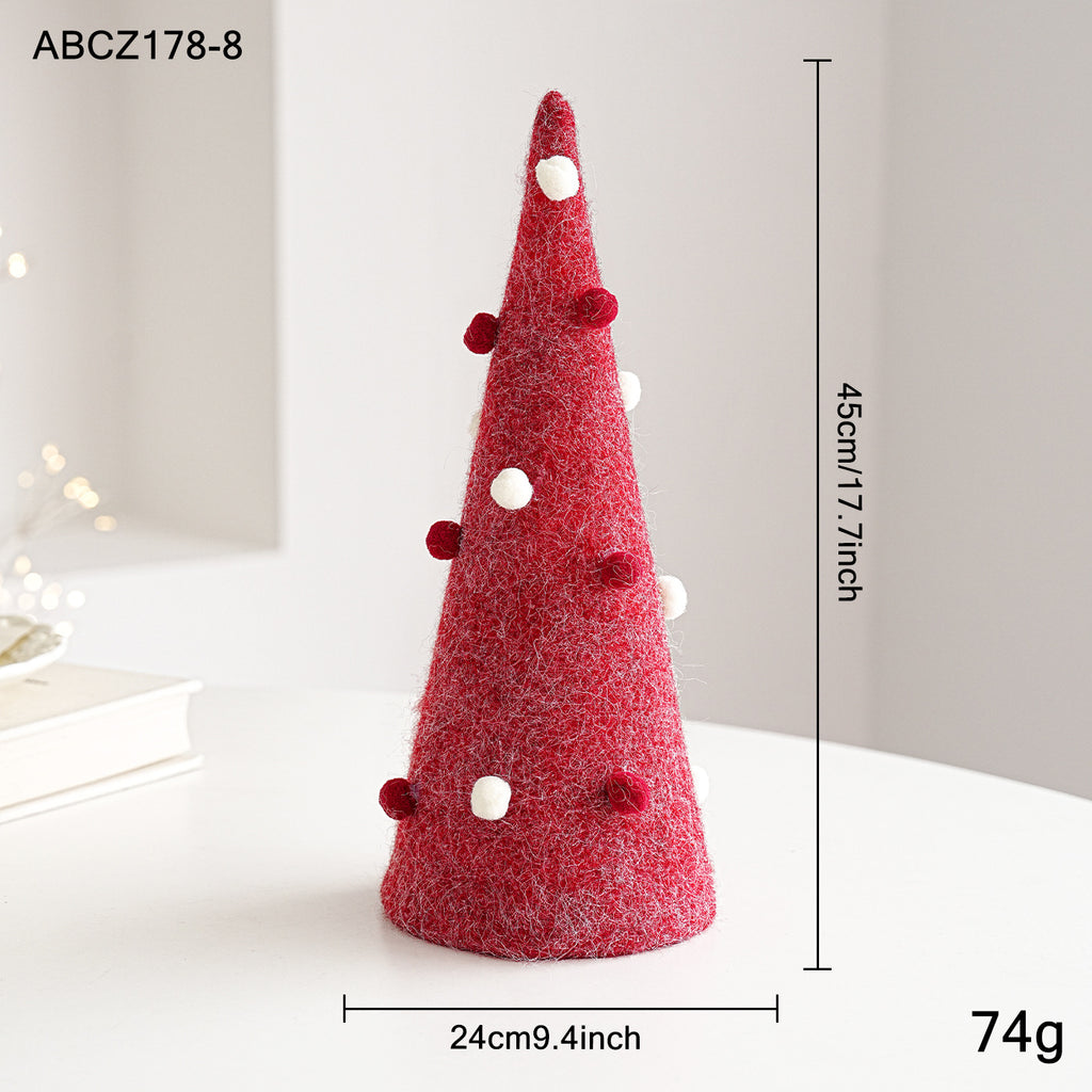 Ornement d'arbre de Noël feutre et pompon en plastique
