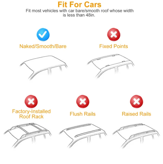 47.24dans Universal Top Roof Rack Cross Bar Cargo Cargo Aluminium Crossbar rack avec 165LBS