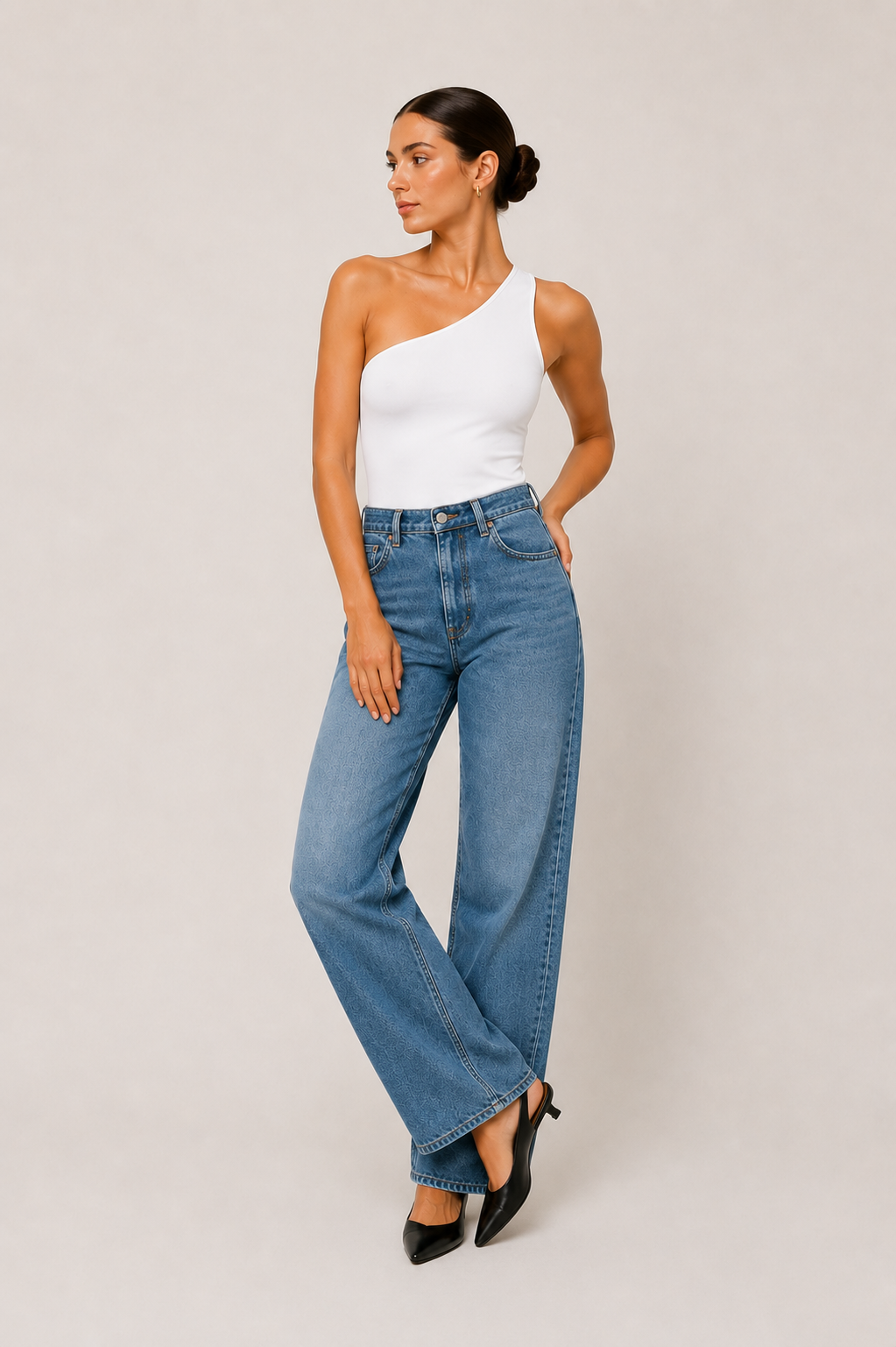 Bodysuit asymétrique à épaule unique sans manches pour femmes