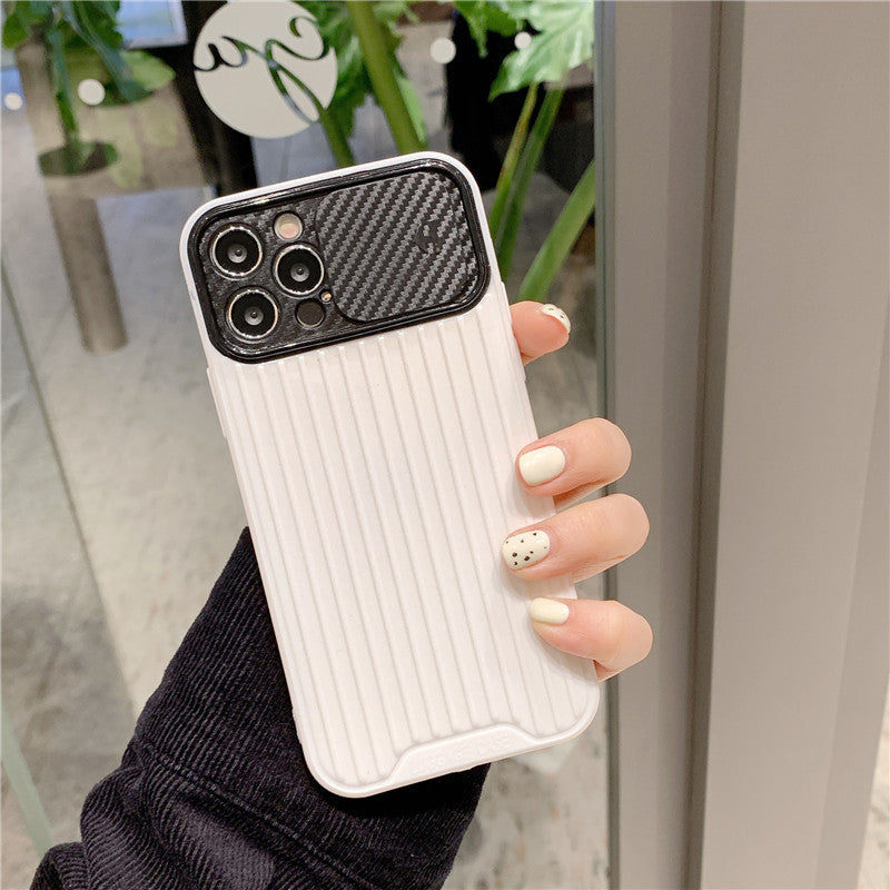 Push-pull Slide Cover Couleur Contraste Soft Shell Anti-drop Mobile Phone Case