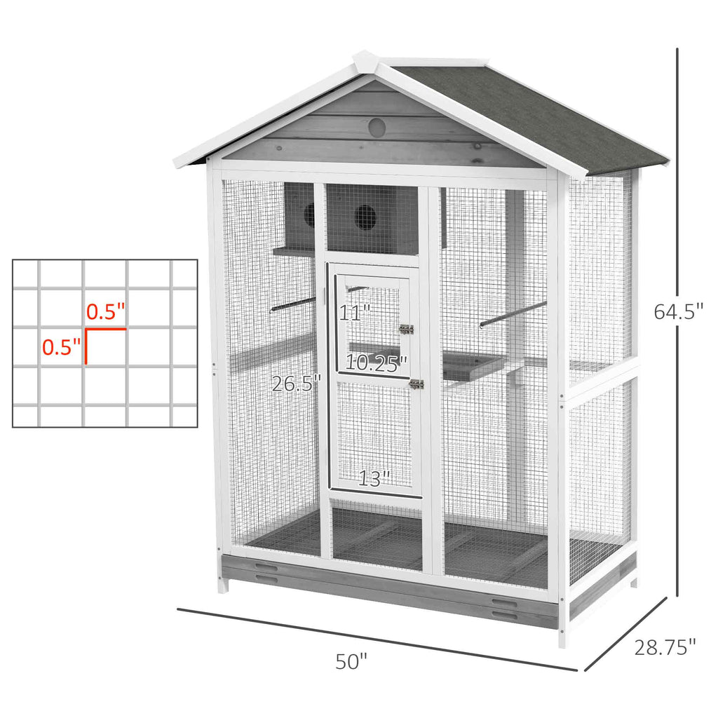 64,5" Cage d'oiseaux en bois Aviaire