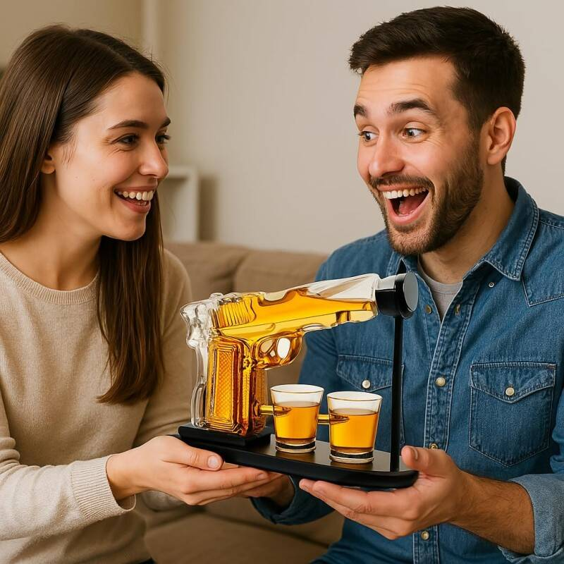 Ensemble de décanteurs Whisky unique avec lunettes en forme de balles