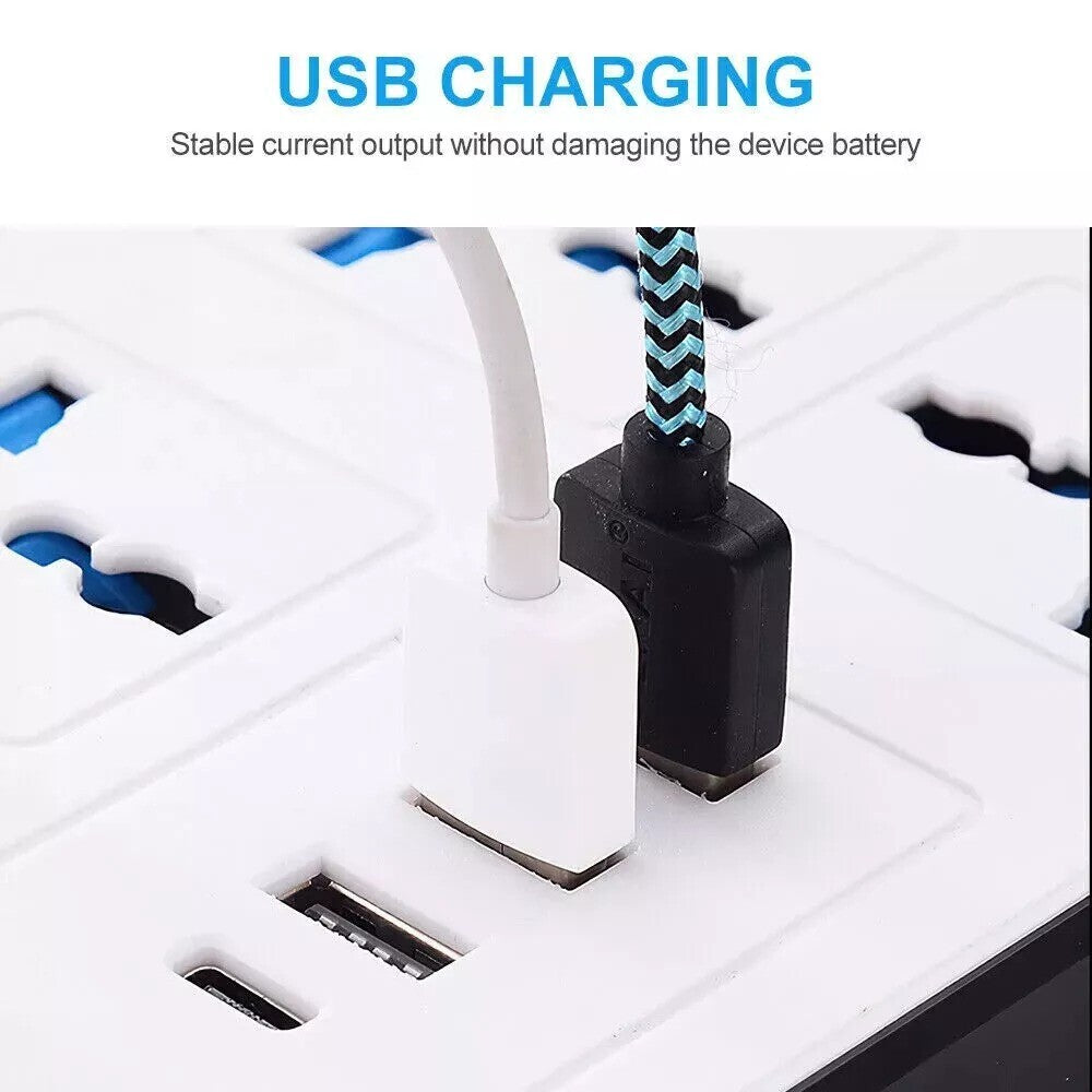 Extension câble câble électrique secteur alimentation 6 Gang 3 USB 1 prise de port de type C