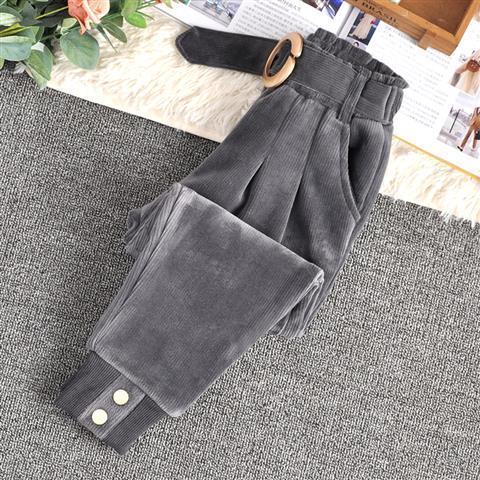 Pantalons Corduroy Filles Automne et Hiver Vêtements Plus Cashmere
