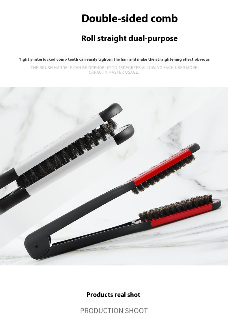 Peigne de pince de coiffure Bristle cheveux droits Styling cheveux droits Comb en forme de V