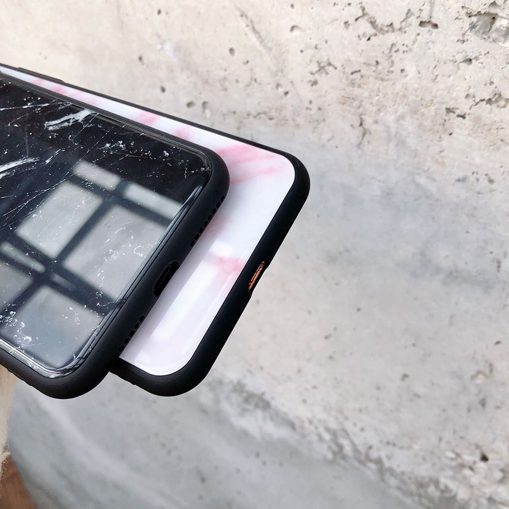 Étui de téléphone en verre de marbre