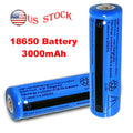 Batterie 2Pcs 3.7V Li-ion rechargeable 3000mAh 18650 Batteries pour lampe de poche de torche