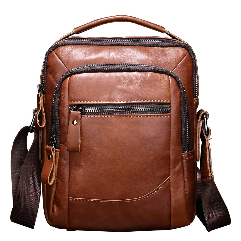 Une épaule véritable cuir entreprise multifonctions hommes en cuir doux Casual Messenger Ba