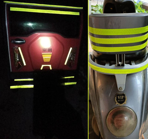 Couleur solide cristal couleur treillis moto nuit avertissement bande réfléchissante