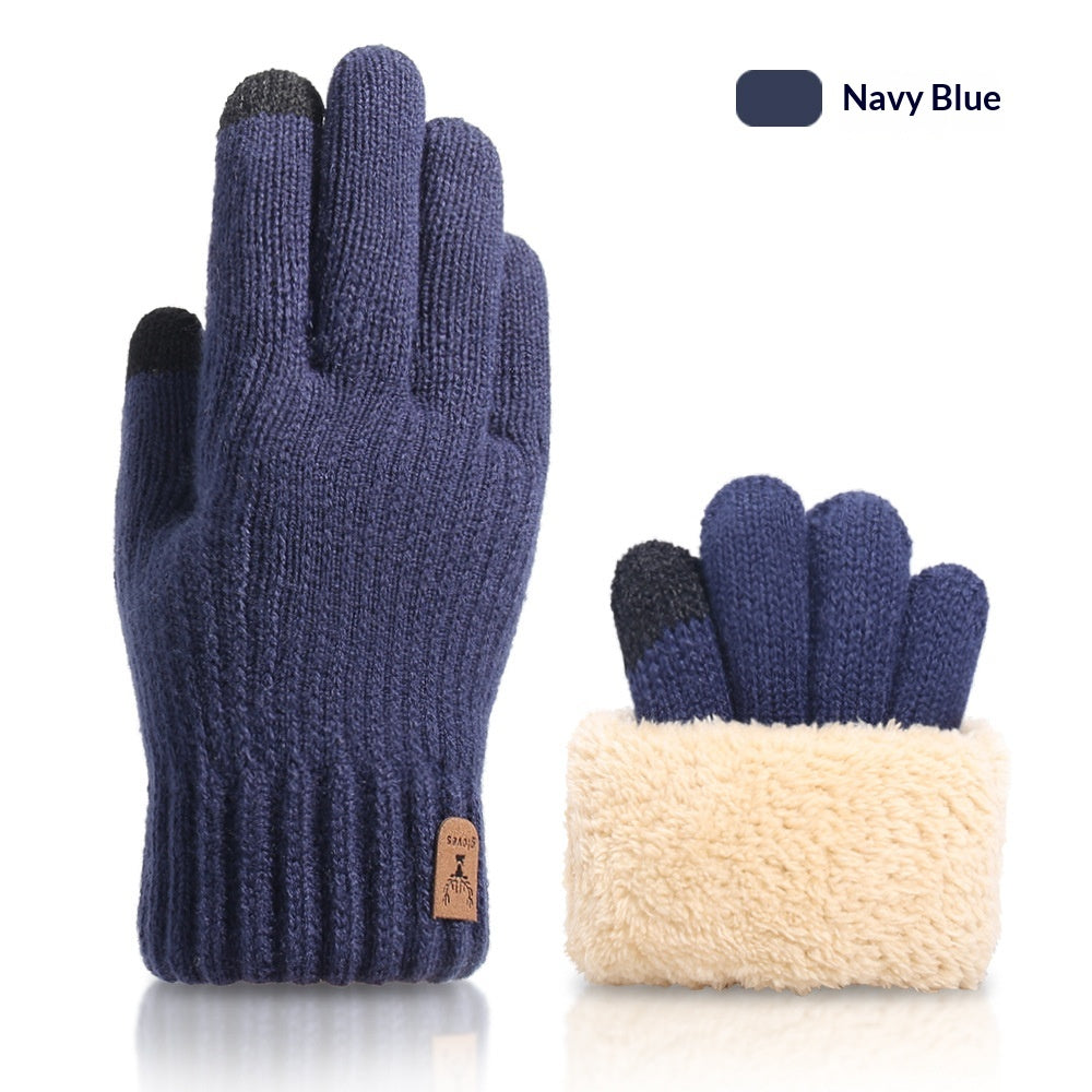 Gants à écran tactile d'automne et d'hiver pour les hommes avec doublure en polaire