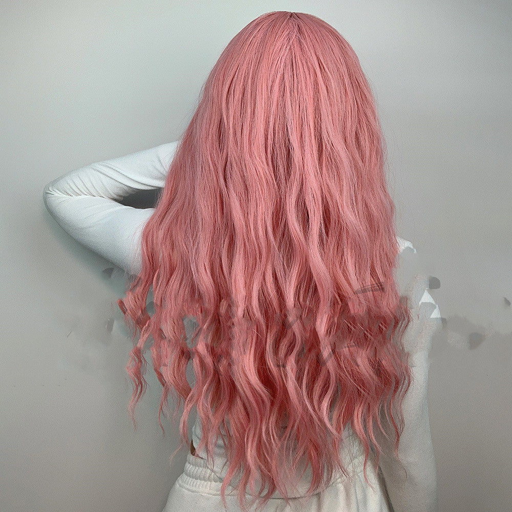 Bangs de wig femmes wave longs cheveux bouclés