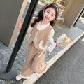 Chemise de Veste en dentelle et pantalons à jambes larges Ensemble de trois-pièces pour enfants