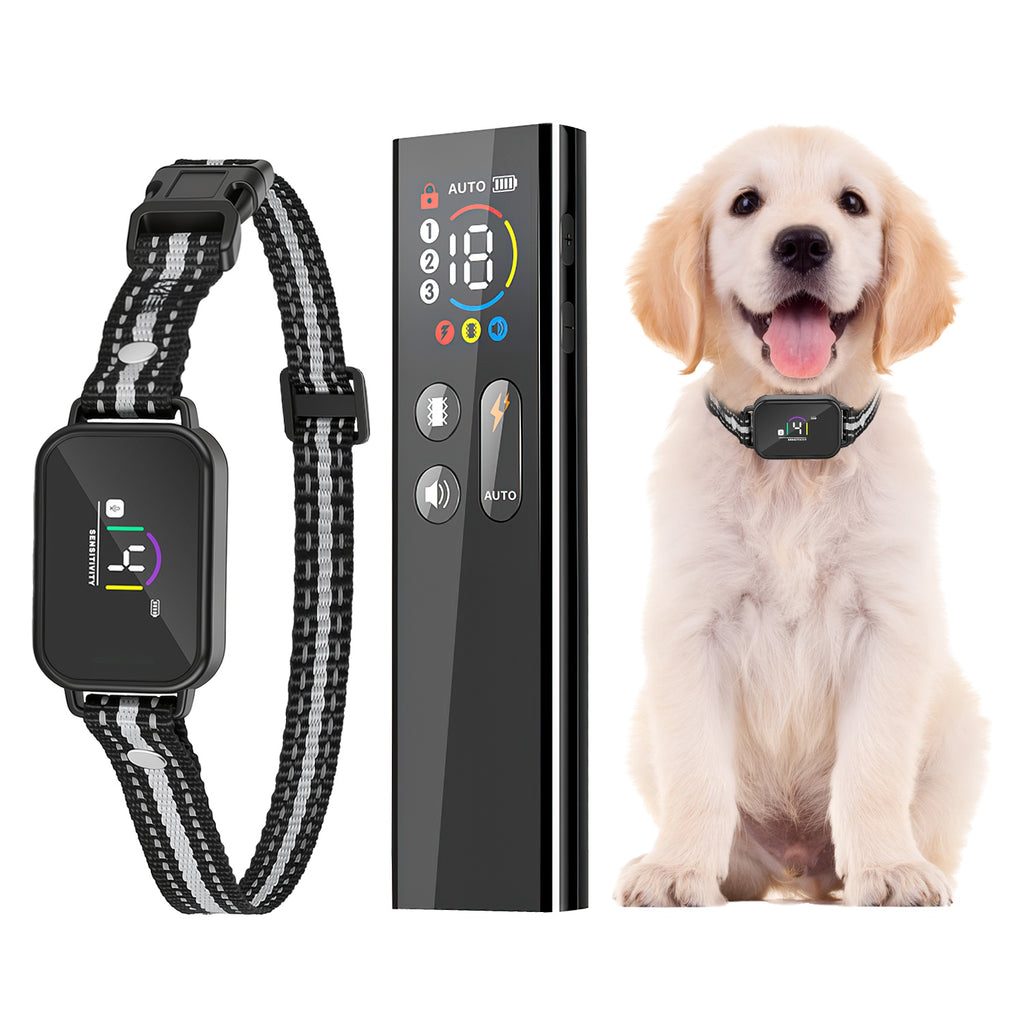 1Pc 2 en 1 chien Choc et collier de barque collier d'entraînement de chien avec télécommande rechargeable IP68 Wat