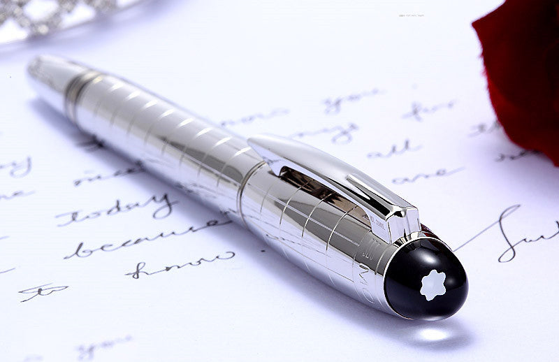 Interstellar cristal série tête métal Rollerball stylo à bille stylo de fontaine classique Carbo