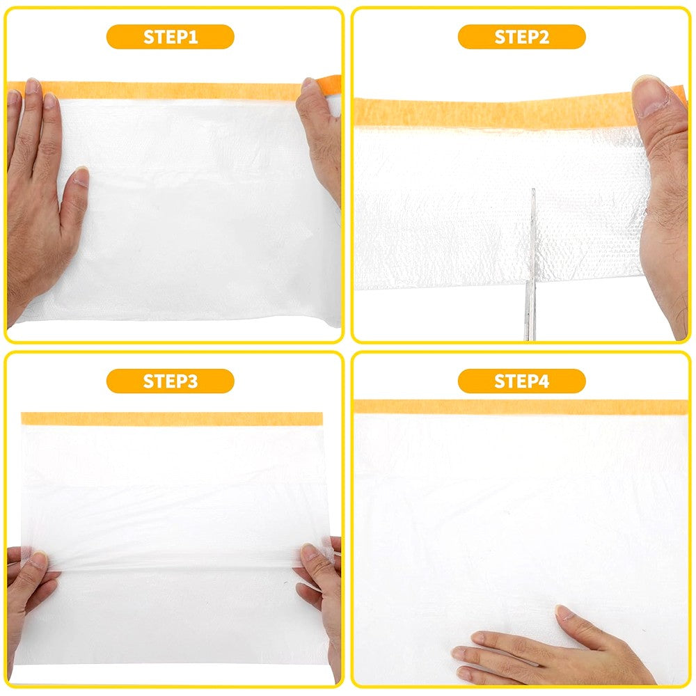 2PCS pré-enregistré papier massique peinture peinture peinture protéger film imperméable 55CMX20M