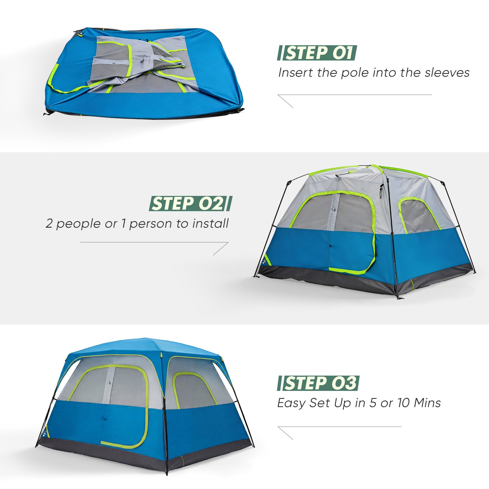 6 personnes Waterproof Et tente de camping familial coupe-vent