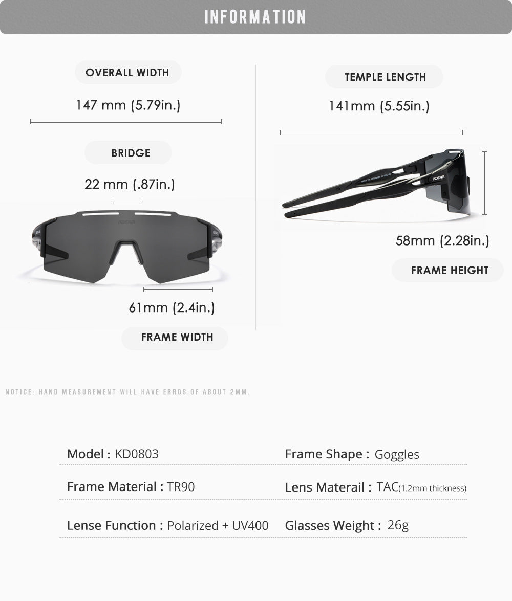 Lunettes de soleil à vélo polarisées Lunettes de soleil ultralégères