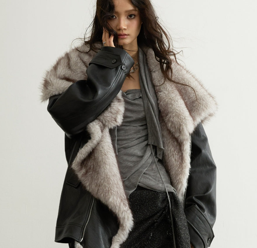 Veste en cuir PU amovible confortable