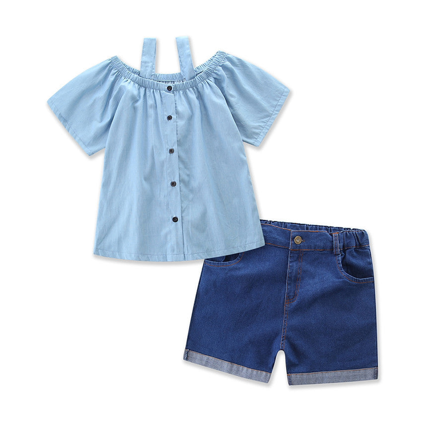 T-shirt mère-fille en coton + pantalon jupe ronde