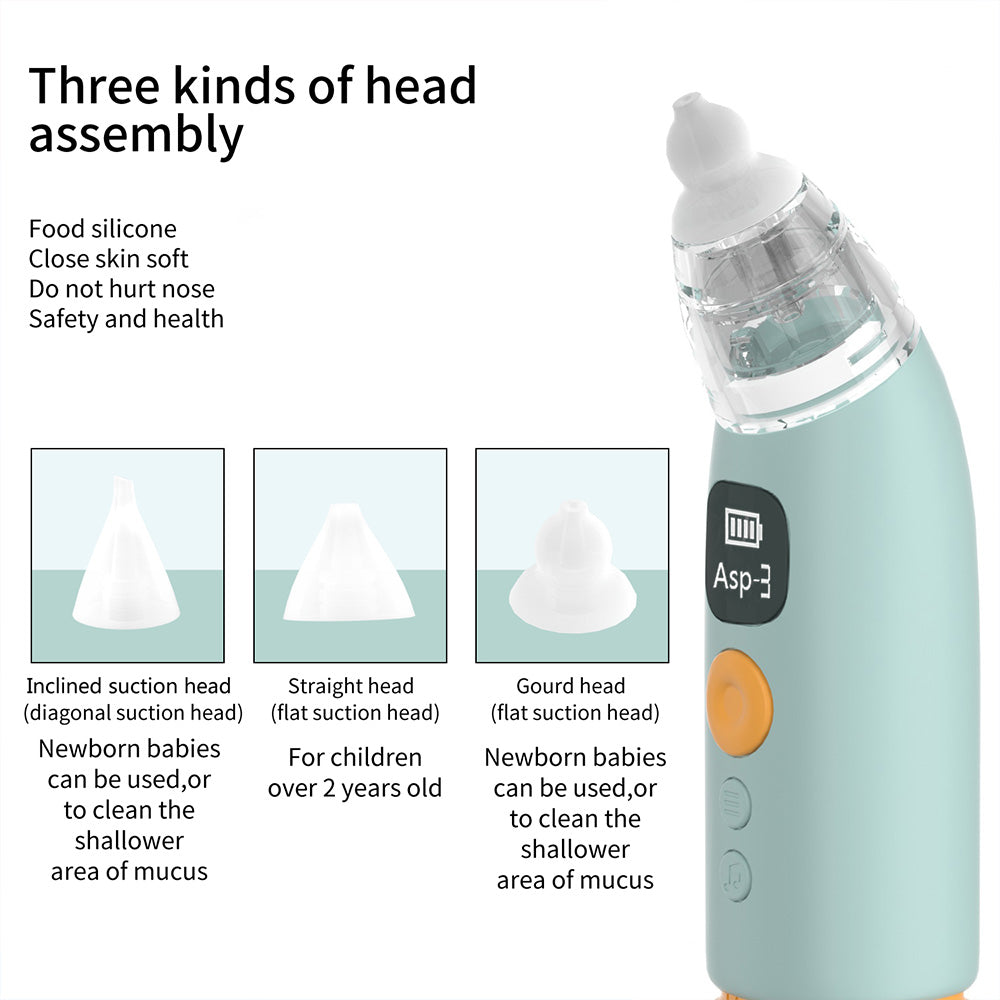 Electric Baby Nasal Aspirator Baby Nose Sucker 3 Suction Levels Low Noise Anti-backflow