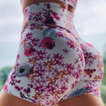 Sèche-linge rapide Sport de yoga féminin Hip-showing Flower Short