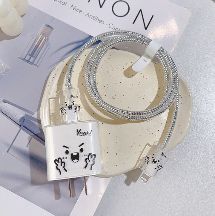 Simple protective cover for mobile phone charging cable