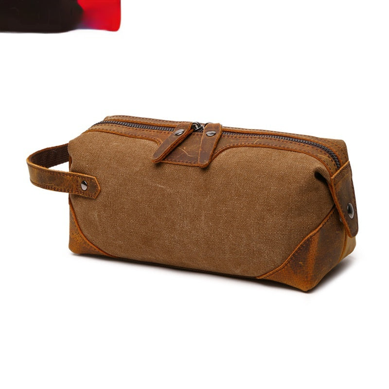 Toile et Crazy Horse Cuir Durable Sac de toilette portable